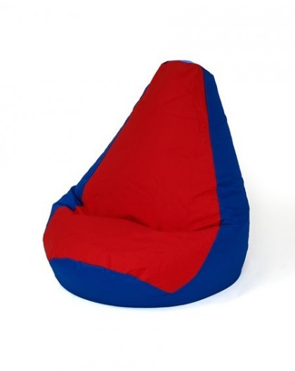 Sako bag pear-shaped pouffe dark blue-red XL 130 x 90 cm