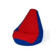 Sako bag pear-shaped pouffe dark blue-red XL 130 x 90 cm