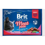 BRIT Premium Cat Meat Plate - wet cat food - 4x100g