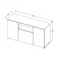 Cama sideboard VIVA 150 black/black gloss + white
