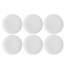 Set of 6 Momenti Cake Plates - White, 18 cm