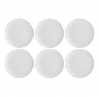 Set of 6 Momenti Cake Plates - White, 18 cm
