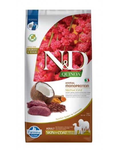 FARMINA N&D Quinoa Dog Skin&Coat Venison&Coconut Adult Medium&Maxi - dry dog food - 7 kg