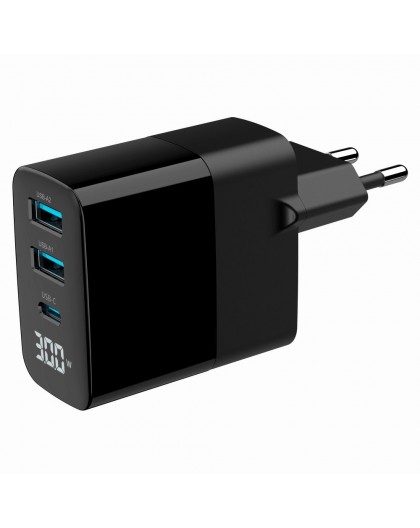 Gembird TA-UC-PDQC30LCD-BK-02 mobile device charger Universal Black AC Fast charging Indoor