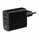 Gembird TA-UC-PDQC30LCD-BK-02 mobile device charger Universal Black AC Fast charging Indoor