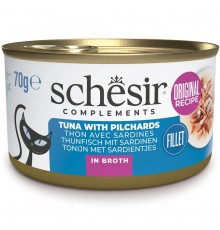 SCHESIR in cooking broth Tuna with sardines - wet cat food - 70 g
