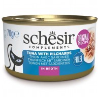 SCHESIR in cooking broth Tuna with sardines - wet cat food - 70 g