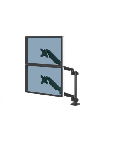 Fellowes Platinum Series Dual Stacking Monitor Arm - Monitor Mount for Two 8KG 27 Inch Screens - Adjustable Dual Monitor Desk Mo