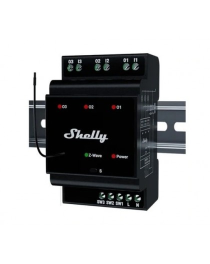 Shelly Qubino Wave Pro 3 3-channel Din Z-wave Bus Relay