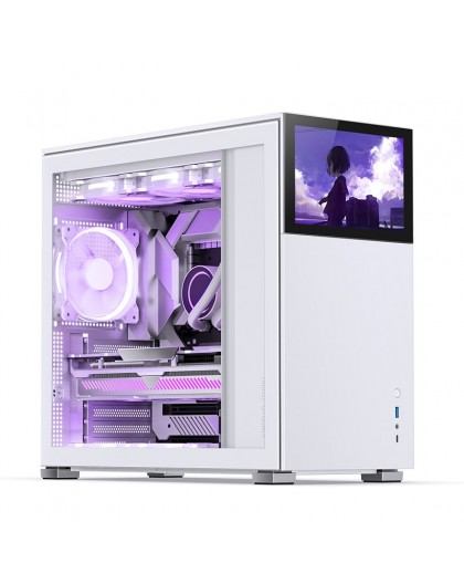Jonsbo D41 Screen ATX Case, Tempered Glass - white
