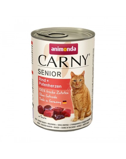 ANIMONDA Carny Senior Beef and turkey hearts - wet cat food - 400g