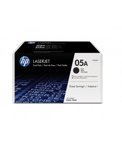 HP 05A 2-pack Black Original LaserJet Toner Cartridges