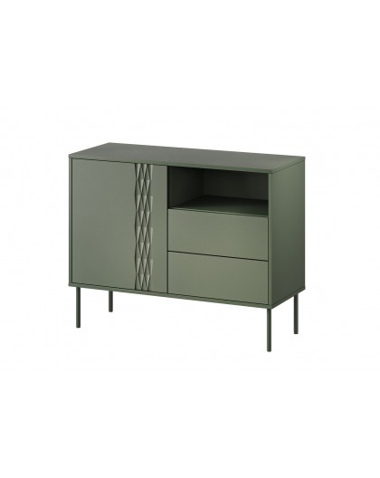 1D2S TRESSE chest of drawers 100x40x75 matte green