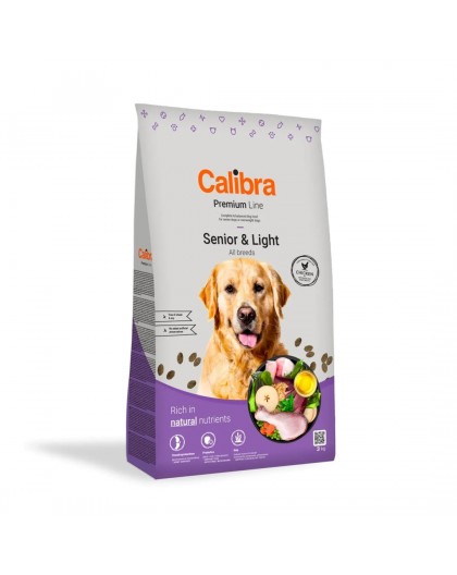 CALIBRA Dog Premium Line Senior&Light Chicken - dry dog food - 3kg