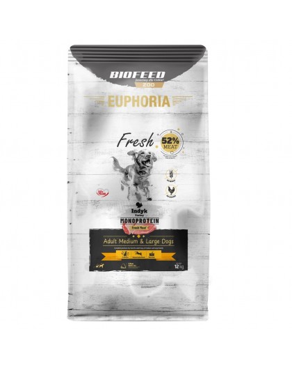 BIOFEED Euphoria Fresh Adult Medium & Large Monoprotein Turkey - dry dog food - 12kg