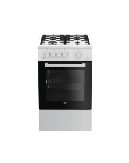 Beko FSG52020FW cooker Freestanding cooker Gas Black, White