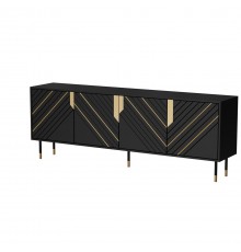 Cama 4D MOUNTAIN chest of drawers 204x40x72 black + gold