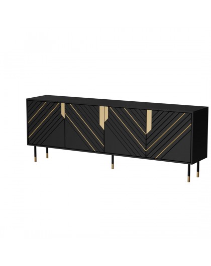 Cama 4D MOUNTAIN chest of drawers 204x40x72 black + gold