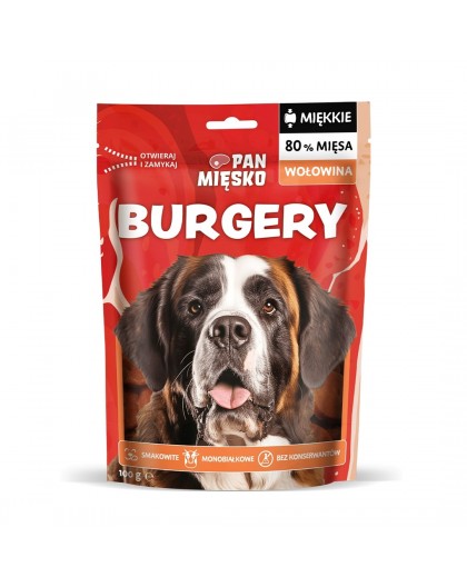 PAN MIĘSKO Beef Burgers - dog treat - 100g