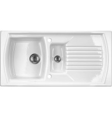 1.5-bowl ceramic sink with drainer