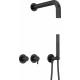 Concealed shower set with hand shower - with horizontal mixer