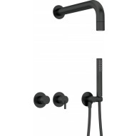 Concealed shower set with hand shower - with horizontal mixer