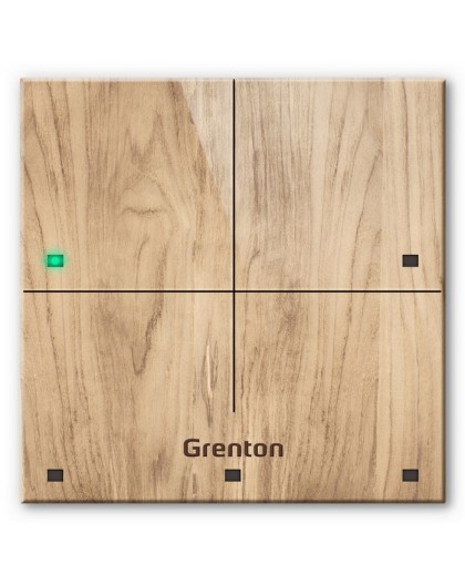 Grenton touch panel / 4 touch fields / TF-Bus / light wooden front