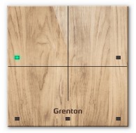 Grenton touch panel / 4 touch fields / TF-Bus / light wooden front