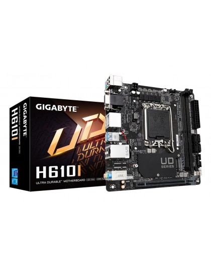 GIGABYTE H610I Motherboard - Supports Intel Core 14th CPUs, 4+1+1 Hybrid Digital VRM, up to 5600MHz DDR5, 1xPCIe 3.0 M.2, GbE LA