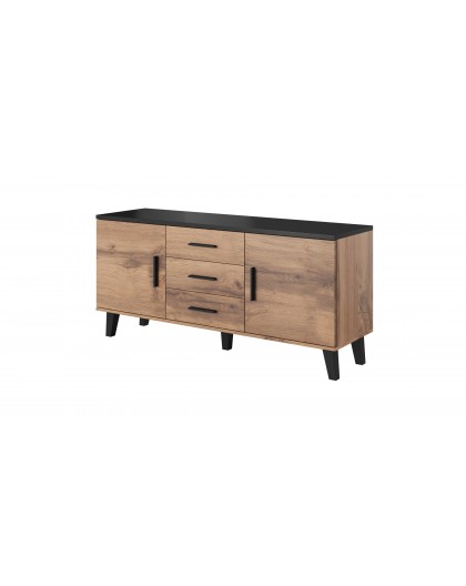 Cama sideboard LOTTA 150 2D3S wotan oak + mat black