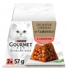 PURINA Gourmet Revelations Chunks in jelly with salmon - wet cat food - 2x57g