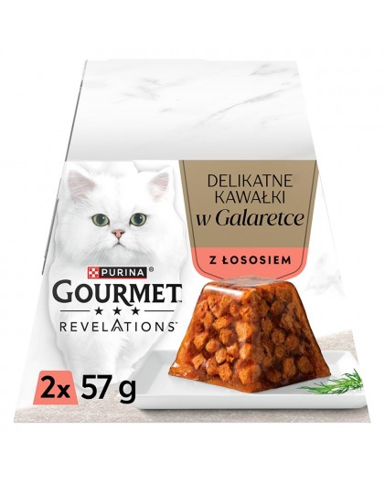 PURINA Gourmet Revelations Chunks in jelly with salmon - wet cat food - 2x57g