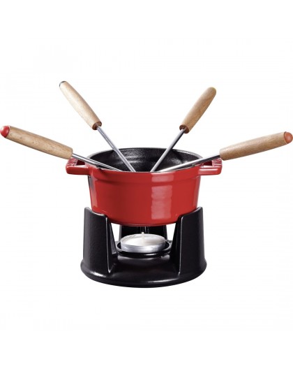 Mini fondue set Staub - 10 cm, Red