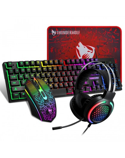 Extralink Gaming Set TF400 4in1 | Keyboard + Mouse + Headphones + Pad | LED backlight