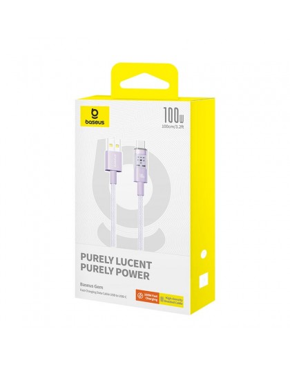 Baseus Gem USB A to USB C fast charging cable 1 m 100 W Purple