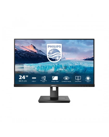 Philips S Line 243S1/00 computer monitor 60.5 cm (23.8") 1920 x 1080 pixels Full HD LCD Black