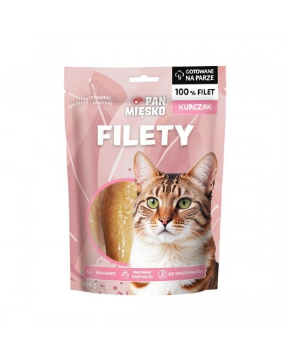 PAN MIĘSKO Chicken fillets - cat treats - 100g