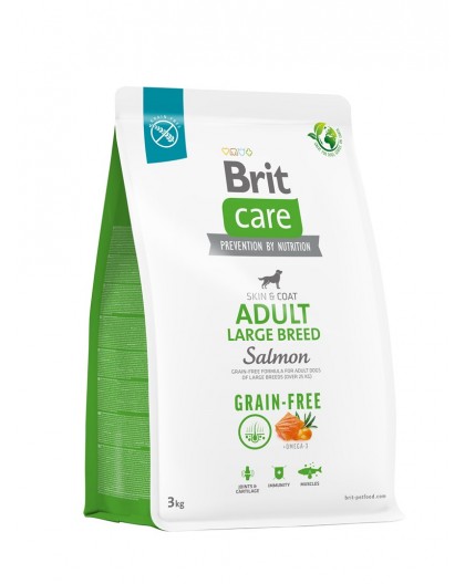 Dry food for adult dogs, large breeds - BRIT Care Grain-free Adult Salmon- 3 kg