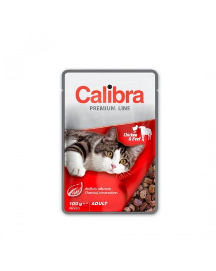 CALIBRA Cat Premium Adult Chicken & Beef - wet cat food - 100g