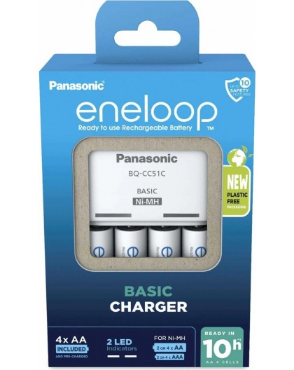 Battery charger PANASONIC Eneloop Basic BQ-CC51 + 4x AA 2000 mAh (K-KJ51MCD40E)