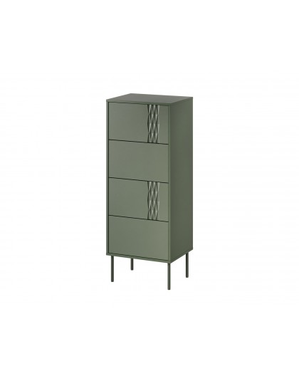 4S TRESSE chest of drawers 50x40x125 matte green