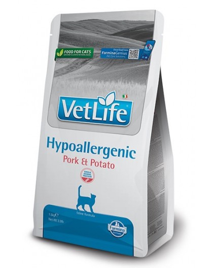 FARMINA VET Life Hypoallergenic Feline Pork & Potato - dry cat food - 1.5 kg