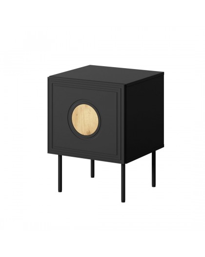 Bedside table 2 pcs. PALAZZO 44.5x40x59 black + oak craft