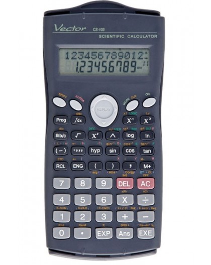 Vector KAV CS-103 scientific calculator, 279 functions, 80x170mm, black