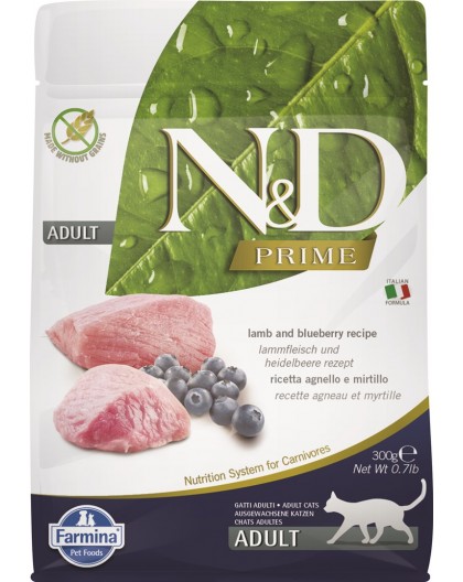 FARMINA N&D Prime Cat Lamb and Blueberry Adult - dry cat food - 300 g