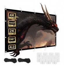 Maclean projection screen, 150", 300x220cm, 25mm 4:3 border, tension hooks, MC-168