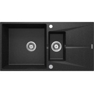 1.5-bowl granite sink with drainer