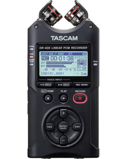 Tascam DR-40X - portable digital recorder with USB interface, 2 x stereo recording
