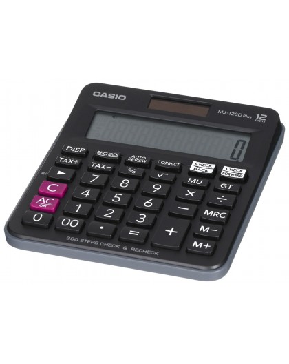 CASIO CALCULATOR OFFICE MJ-120D PLUS BLACK , 12 DIGIT DISPLAY