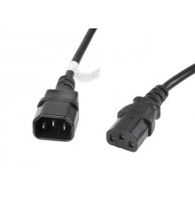 Lanberg CA-C13E-11CC-0030-BK power cable Black 3 m C13 coupler C14 coupler